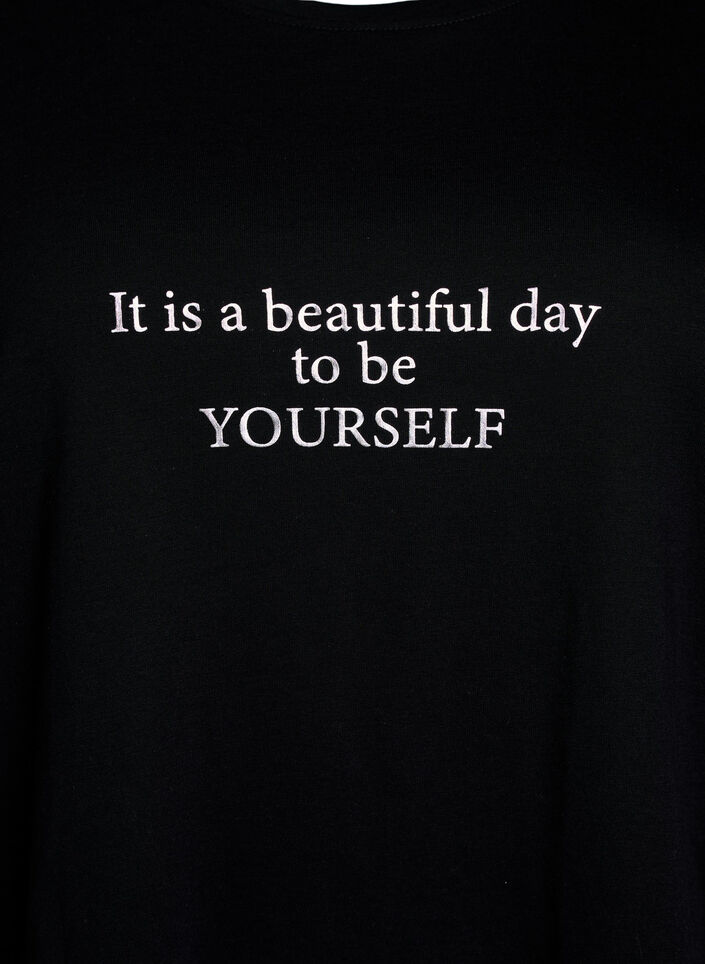 T-shirt met print, Zwart, Packshot image number 2