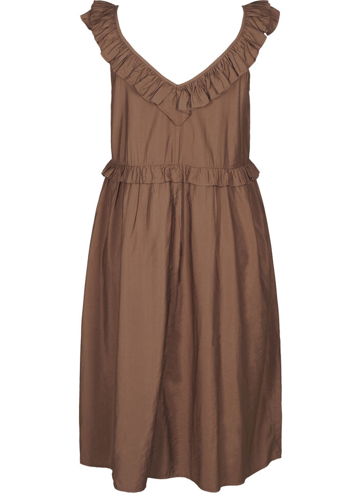 Mouwloze midi jurk met ruches, Rain Drum, Packshot