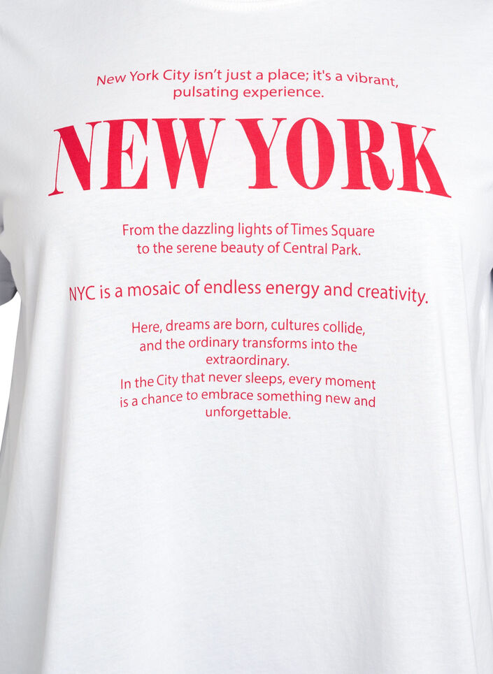 T-shirt met tekstprint en ronde hals, Wit, Packshot image number 2