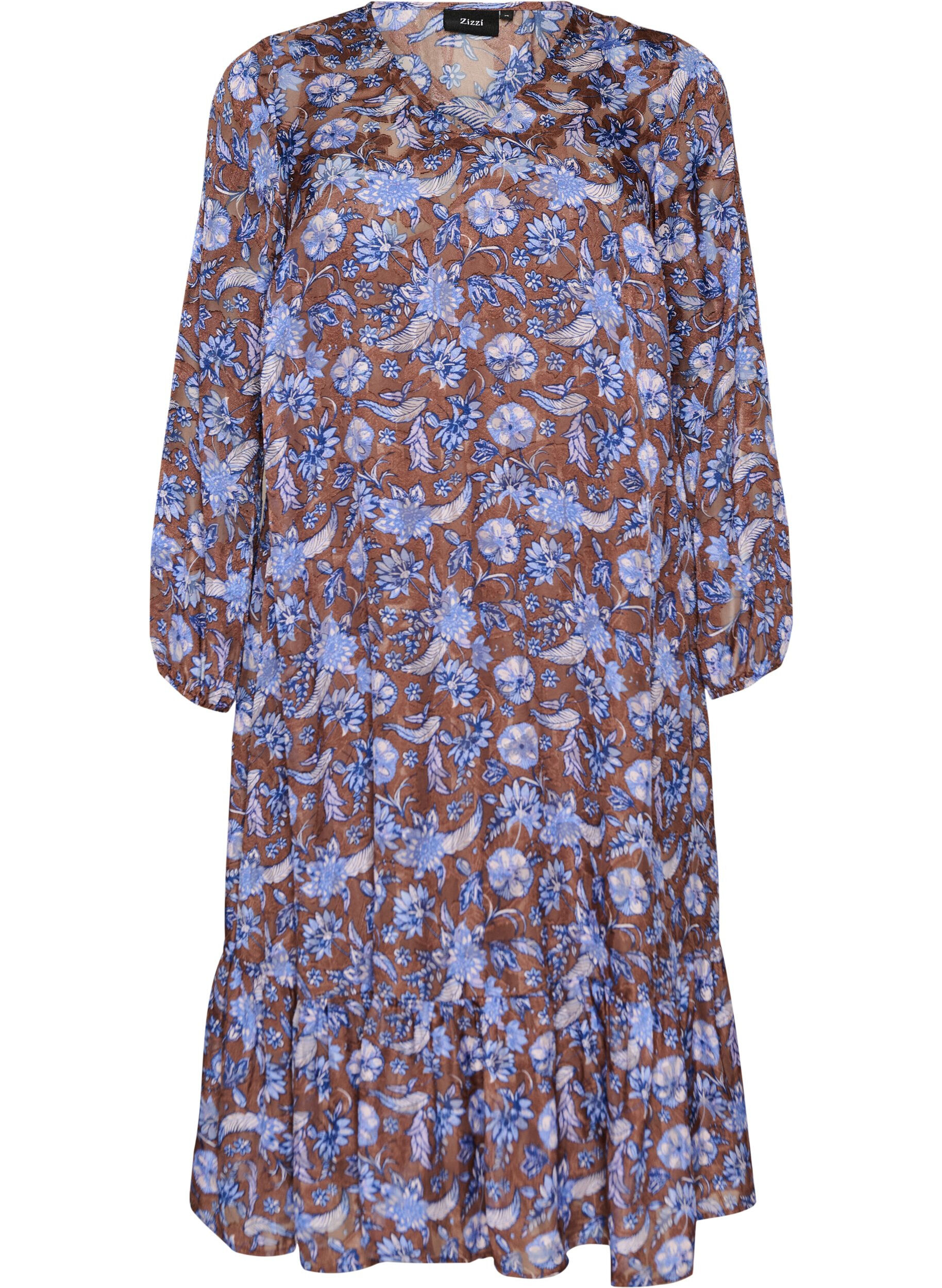 Midijurk met bloemenprint en ruchezoom