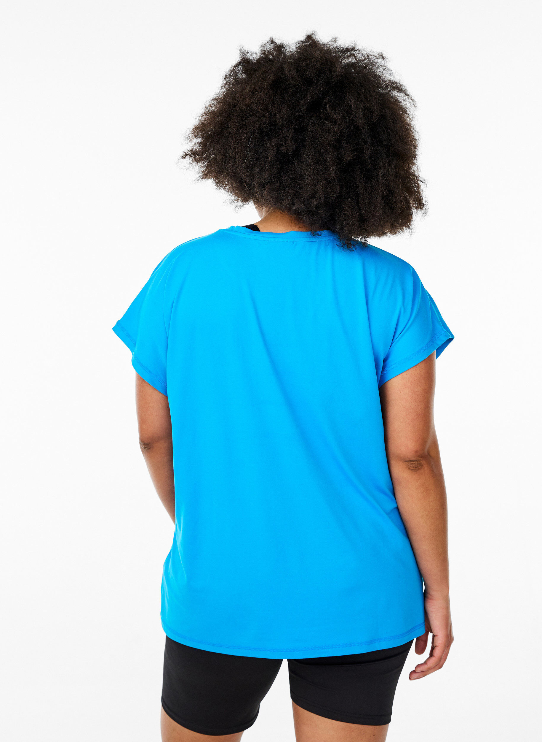 ZizziEffen gekleurd trainingsshirt, Blauw, Model image number 2