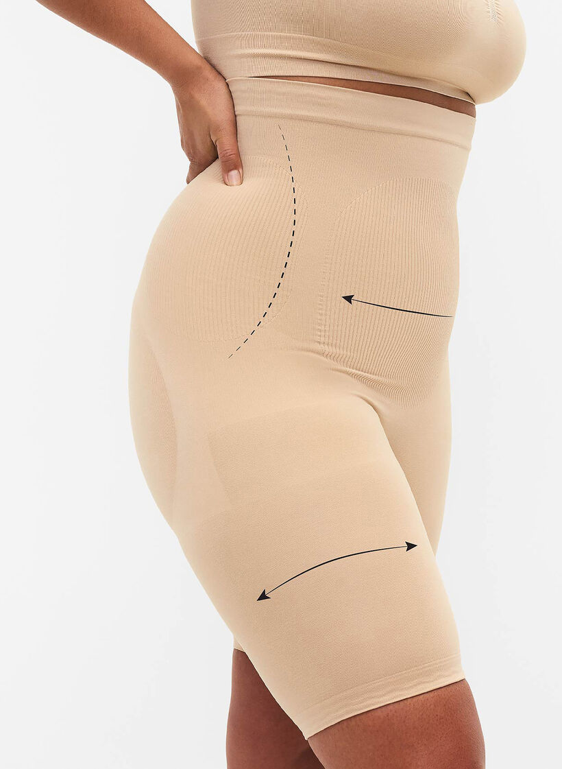 Shapewear shorts met hoge taille, Nude, Model