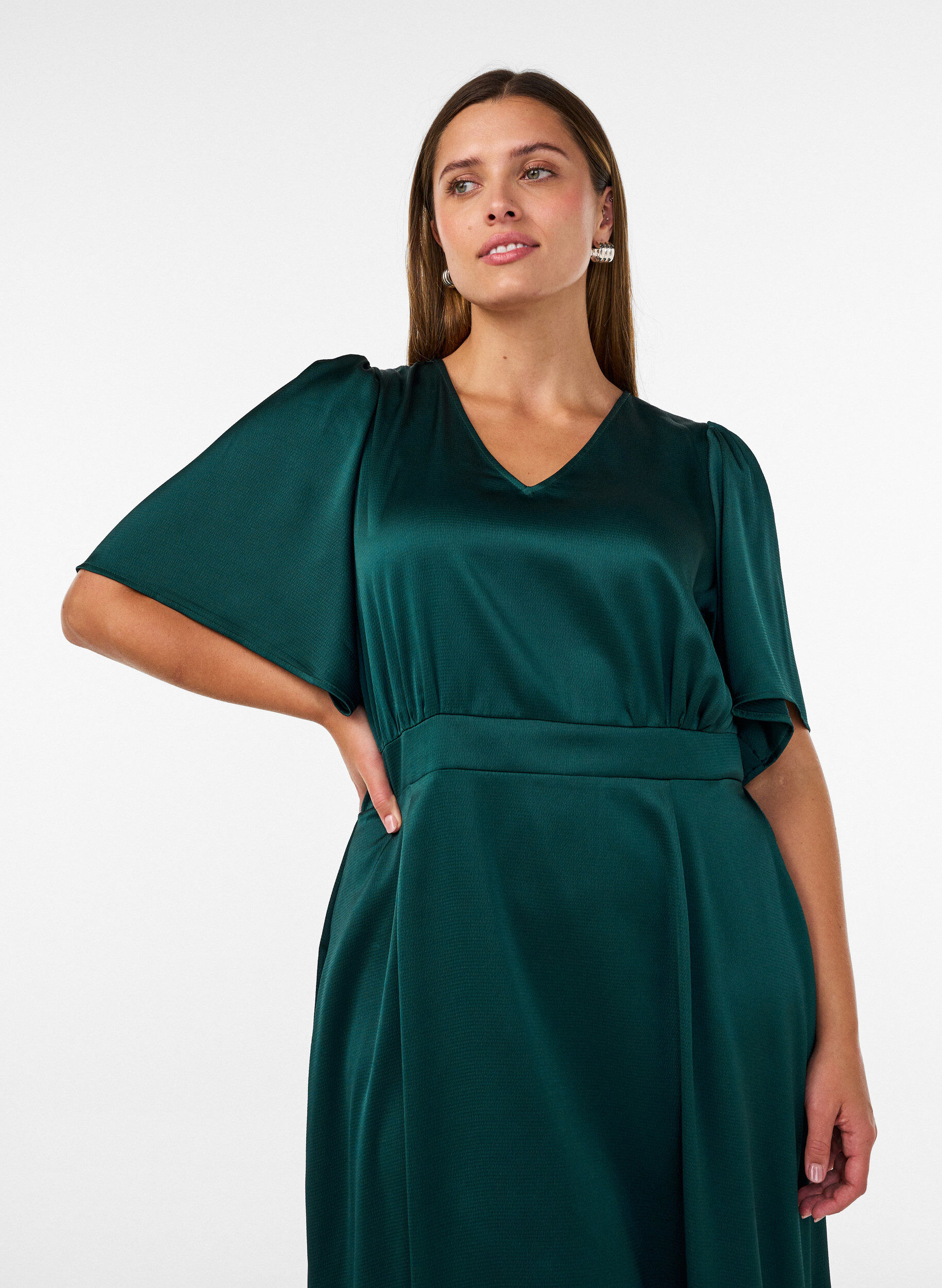 ZizziEmpire feestjurk in midi lengte, Groen, Model image number 2