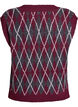 Gebreid vest met een V-hals en argyle patroon, Rood, Packshot image number 1