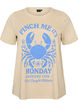Katoenen T-shirt met print, Beige, Packshot image number 0