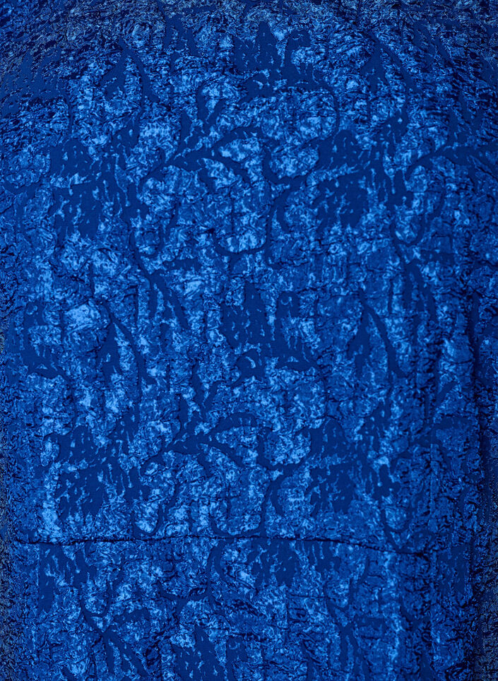 Jacquard jurk met pofmouwen en A-lijn, Blauw, Packshot image number 2