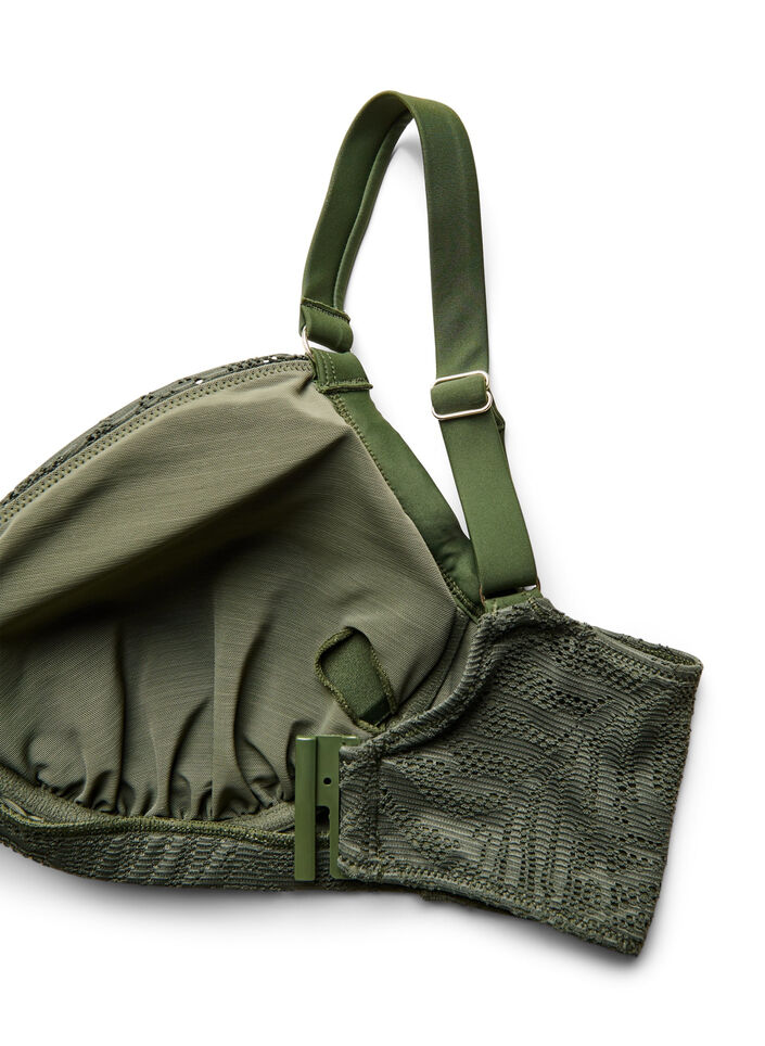 Braziliaanse bikinislip in gestructureerd mesh, Groen, Packshot