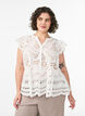 Blouse sans manches en broderie anglaise avec volants, Blanc, Model image number 0