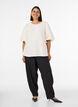 Jacquard blouse met pofmouwen en A-lijnvorm, Vanille, Model image number 1