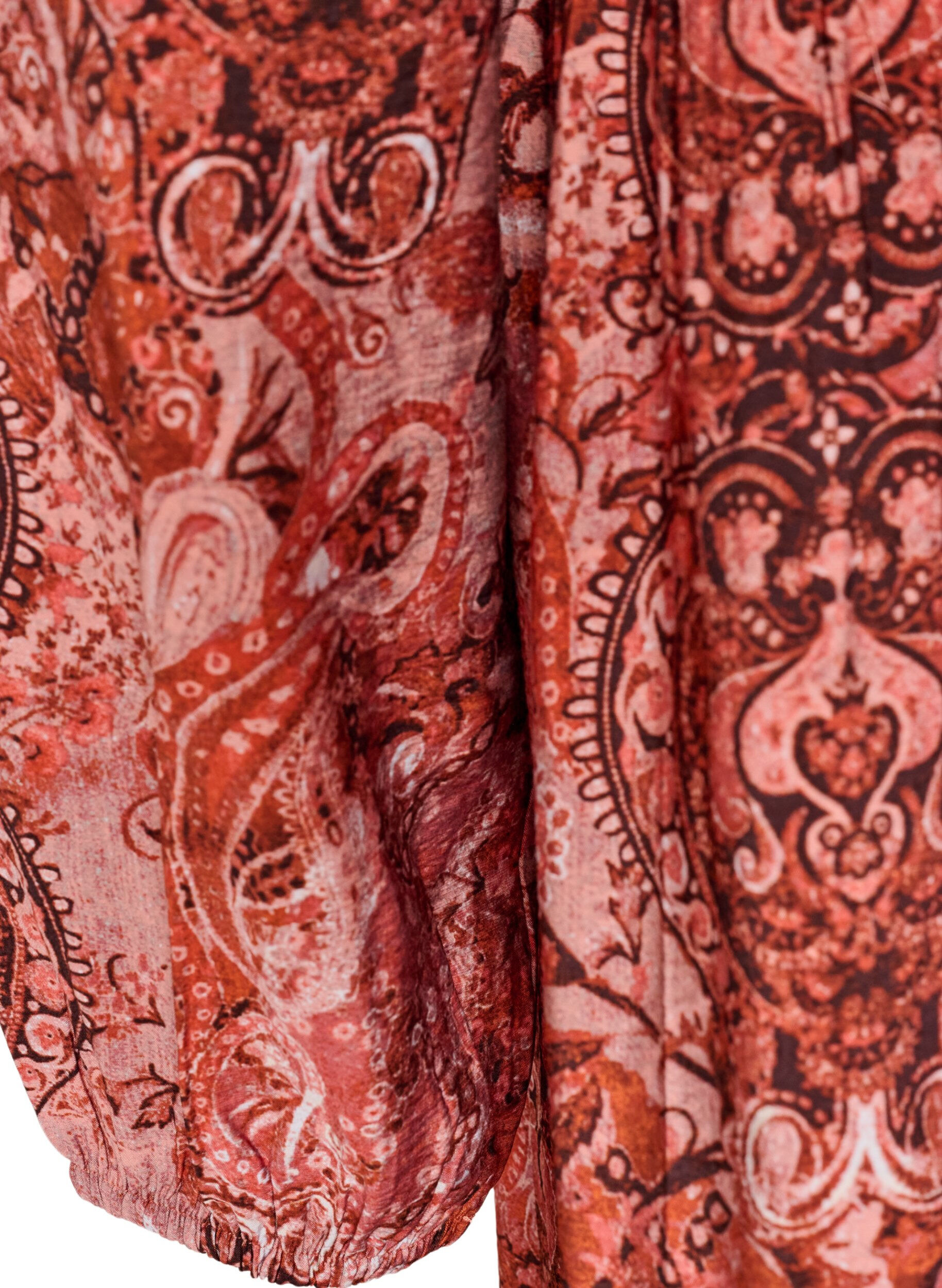 ZizziViscose midi-jurk met paisleyprint, Oranje, Packshot image number 3
