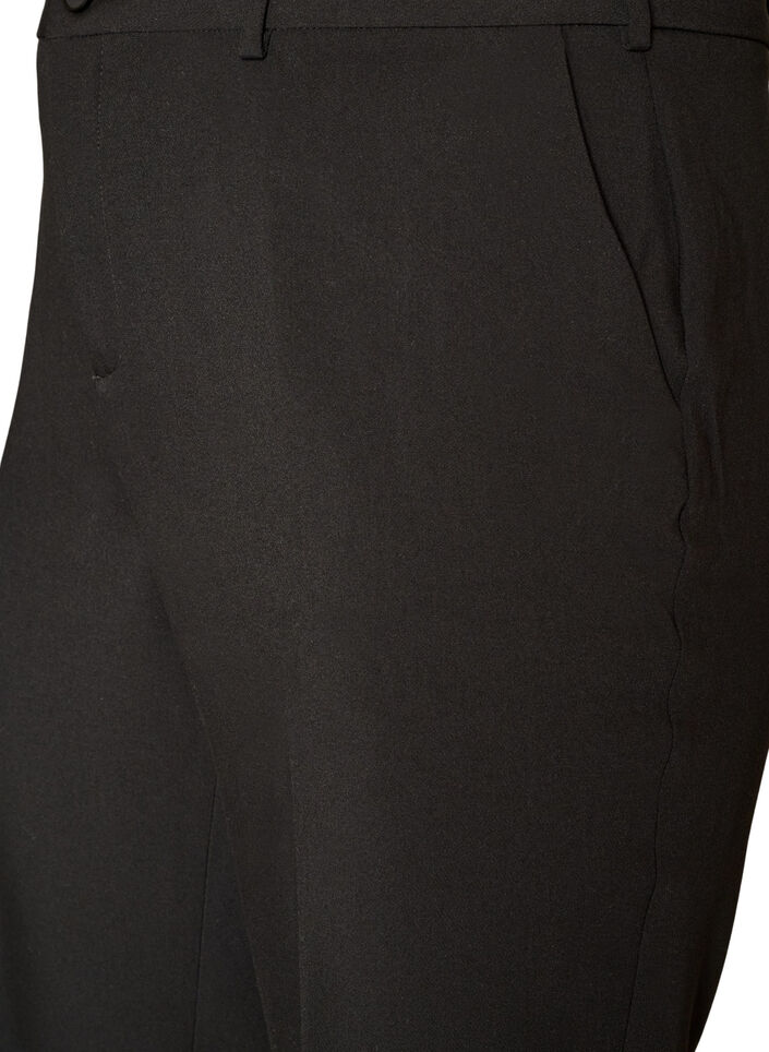 Getailleerde broek met hoge taille en persvouwen, Zwart, Packshot image number 2