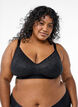 Draadloze bh met kant, Zwart, Model image number 0
