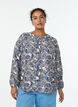 Blouse met lange mouwen met patroon en knopen, Blauw, Model image number 0