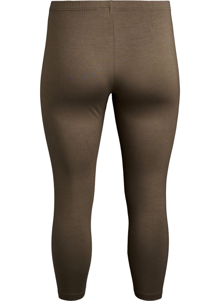Basic 3/4-legging in viscose, Groen, Packshot image number 1