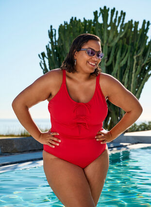 ZizziBadpak met strikken, Rood, Image image number 0