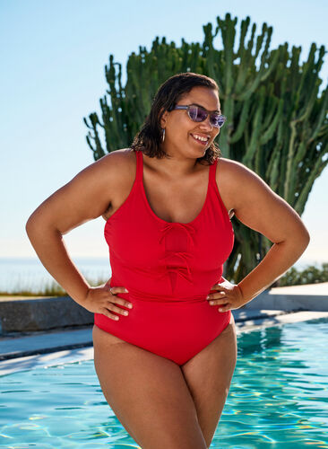 ZizziBadpak met strikken, Rood, Image image number 0