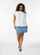 Mouwloze A-lijn katoenen blouseshirt, Wit, Model image number 1