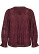 Blouse met lange mouwen met kantpatroon, Donker Bordeaux, Packshot image number 0