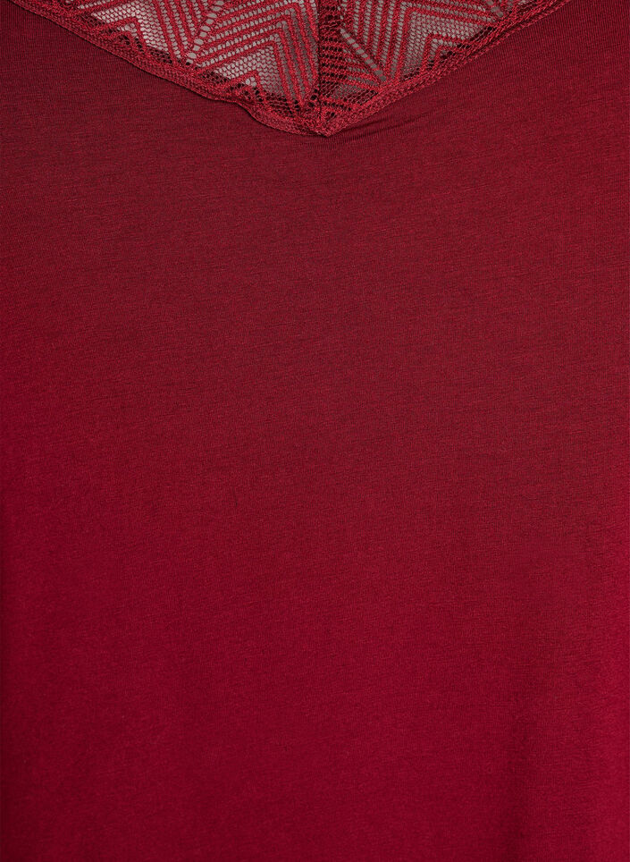 Top met kantdetail en spaghettibandjes, Bruin, Packshot image number 2