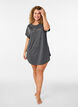 Nachthemd met korte mouwen en tekstprint, Zwart, Model image number 1