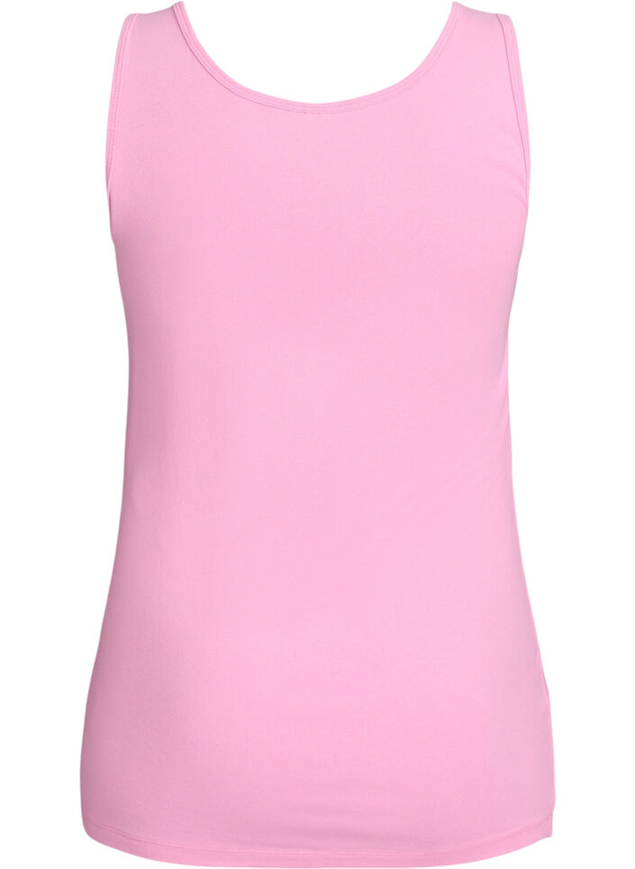 Effen gekleurd basic top in katoen, Roze, Packshot image number 1
