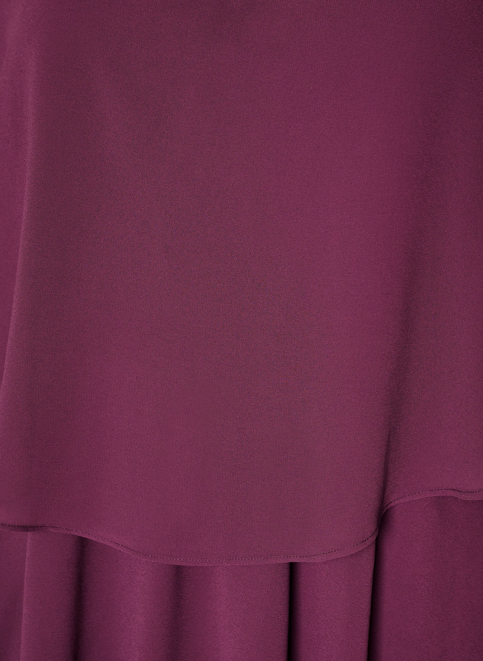 ZizziKorte chiffon feestjurk met gelaagd effect, Rood, Packshot image number 2