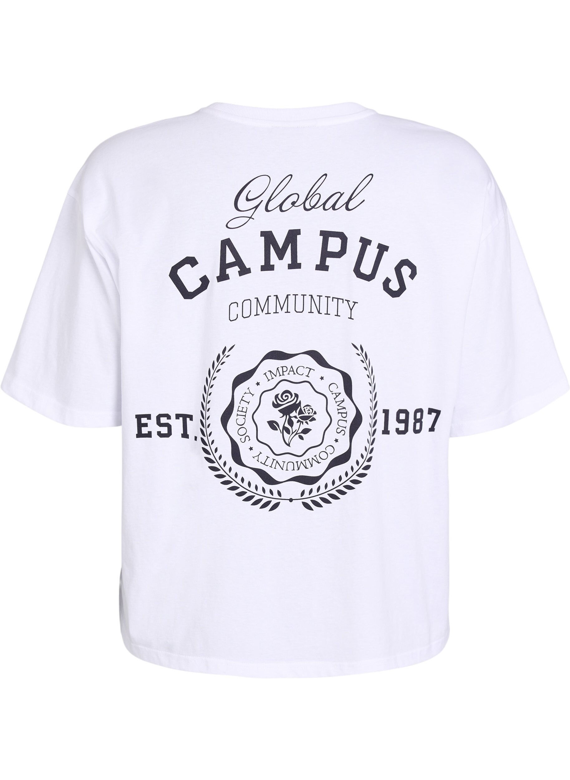 ZizziOversized T-shirt met rugprint, Wit, Packshot image number 1