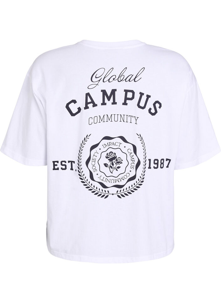 Oversized T-shirt met rugprint, Wit, Packshot image number 1