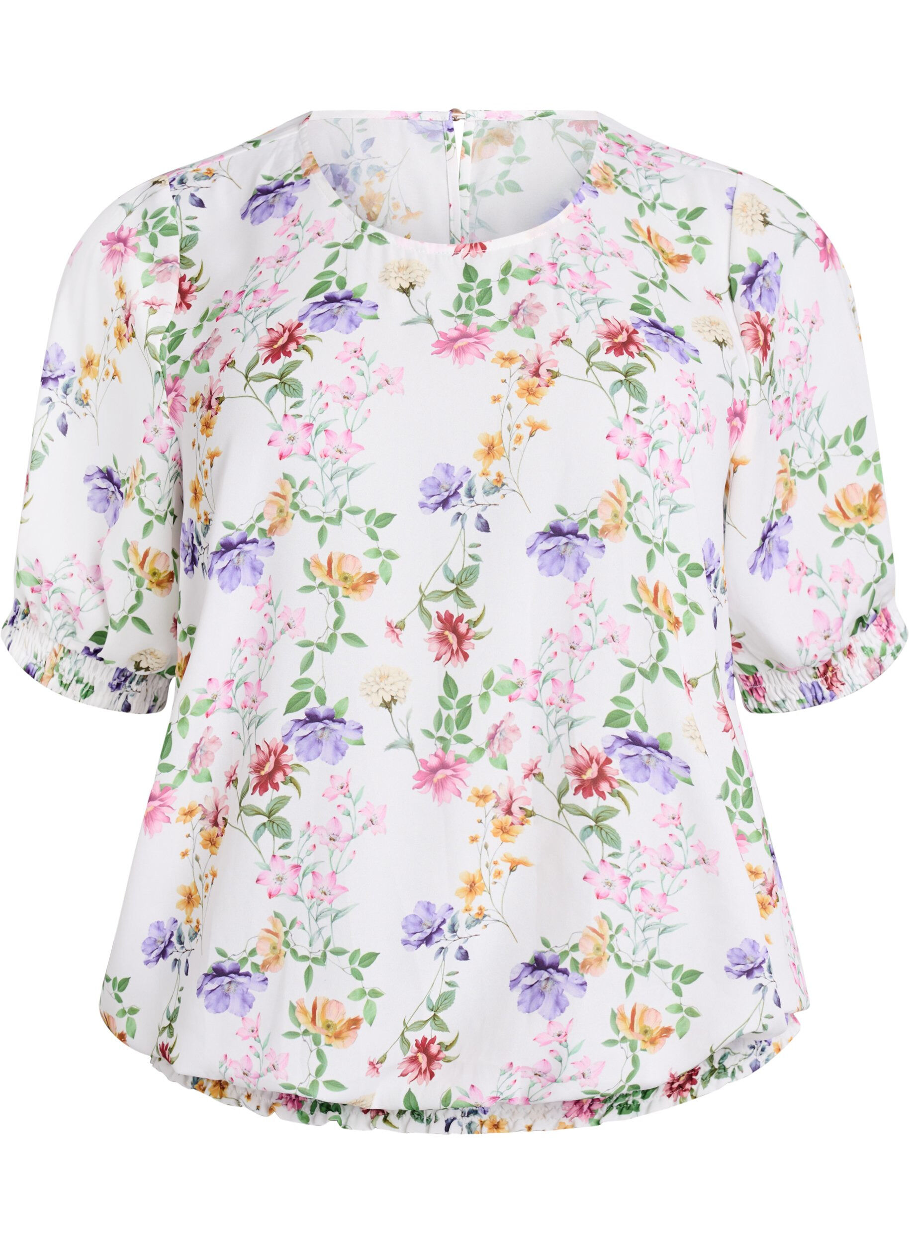 ZizziBloemenblouse met smok, Roze, Packshot image number 0