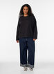 Basic T-shirt met lange mouwen, Zwart, Model image number 3
