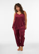 Velour top met kanten rand, Rood, Model image number 1