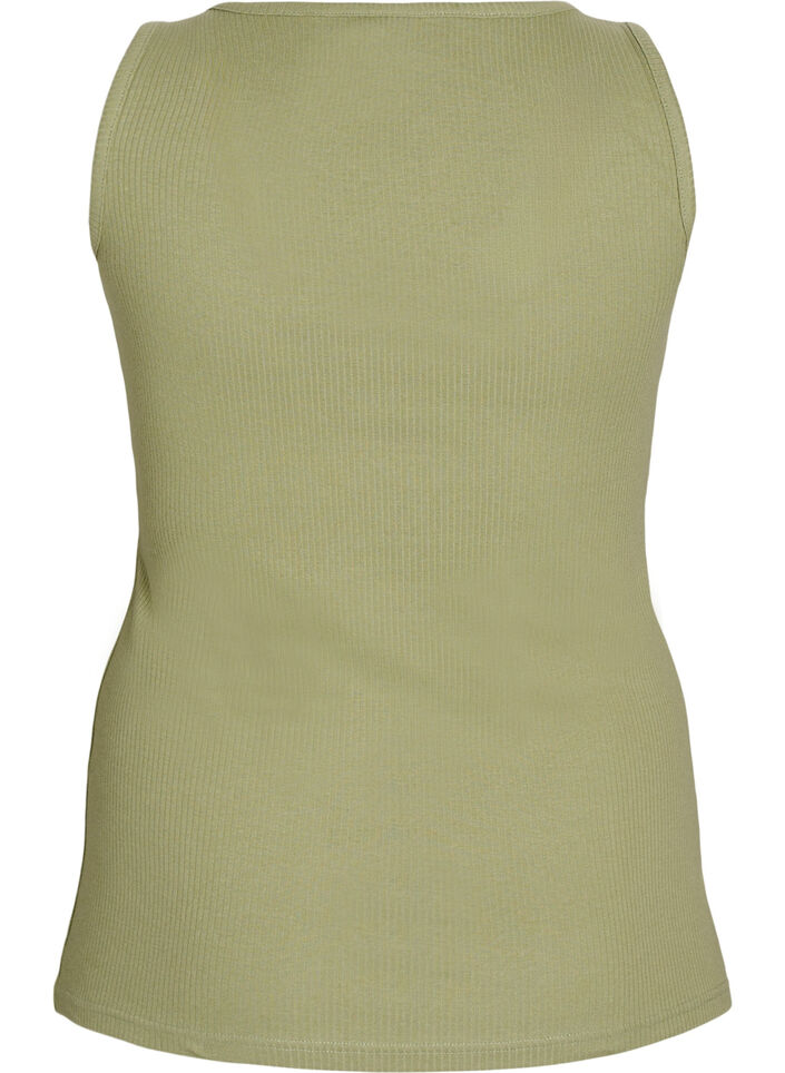 Tanktop met strass steentjes en slanke pasvorm, Groen, Packshot image number 1