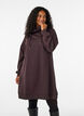 Kort sweatshirt jurk met hoge kraag en zakken, Bruin, Model image number 0