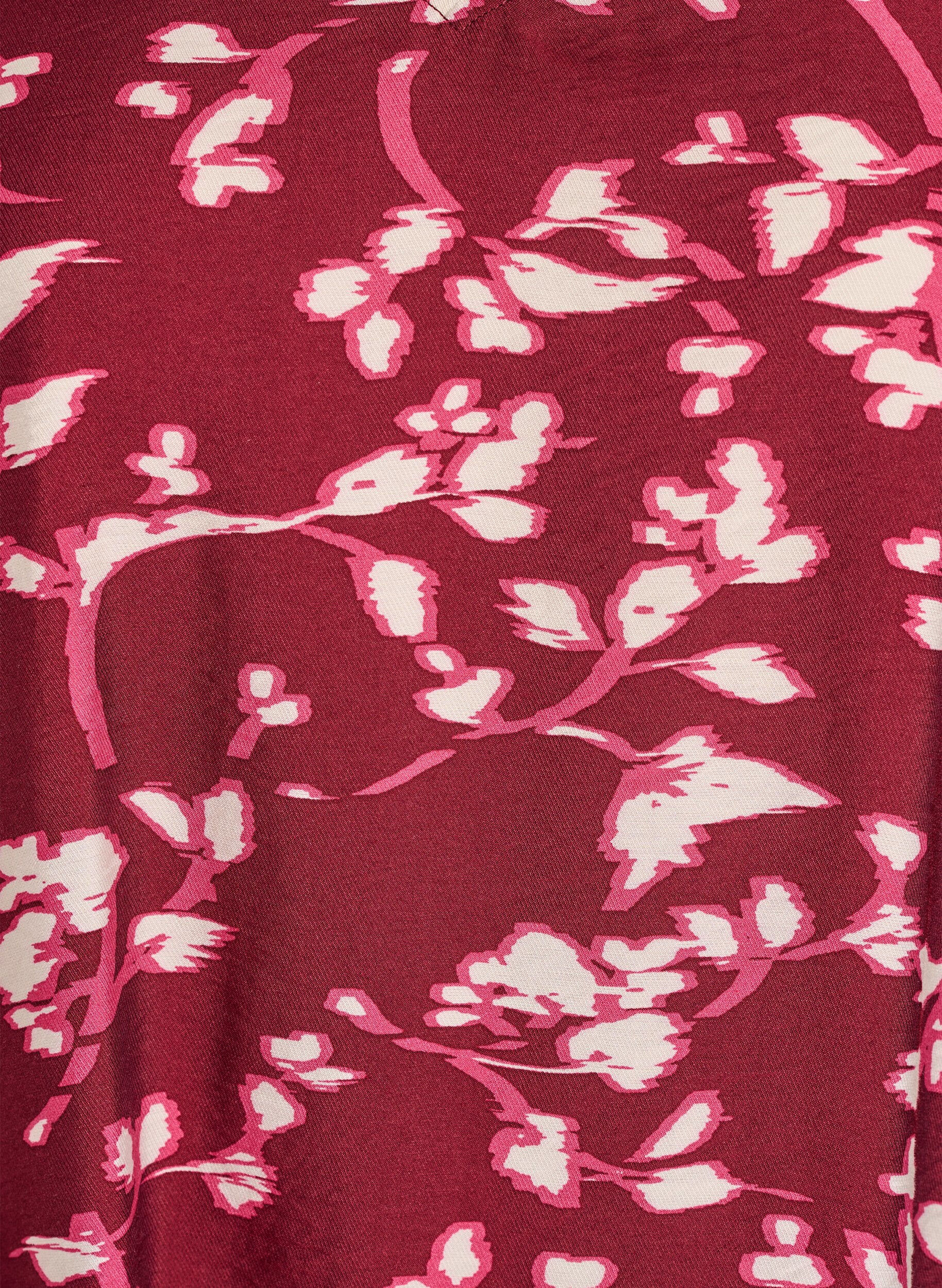 ZizziBlouse met V-hals en 3/4-mouwen, Rood, Packshot image number 2