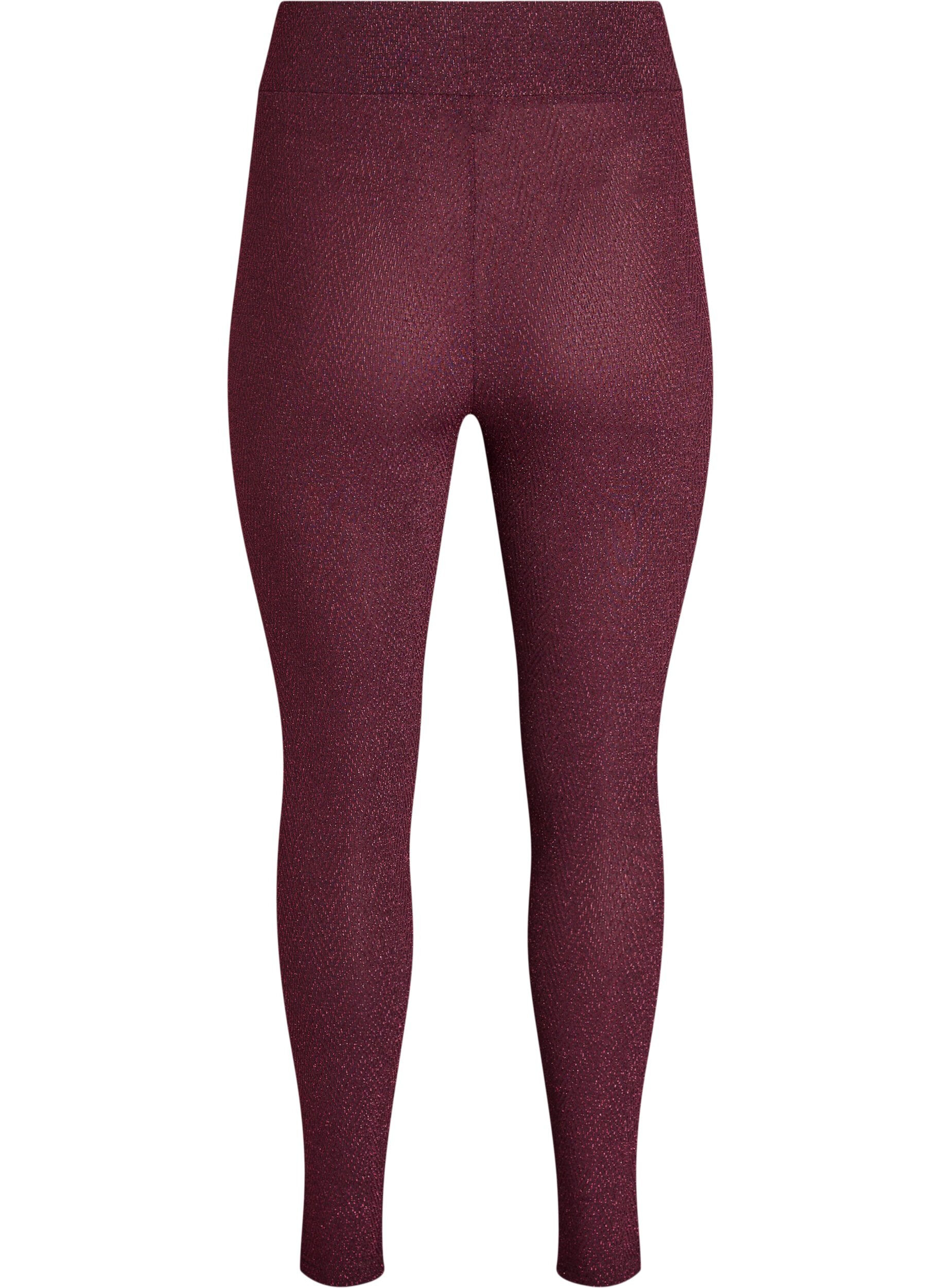 ZizziGlitterpatroon leggings, Donker Bordeaux, Packshot image number 1