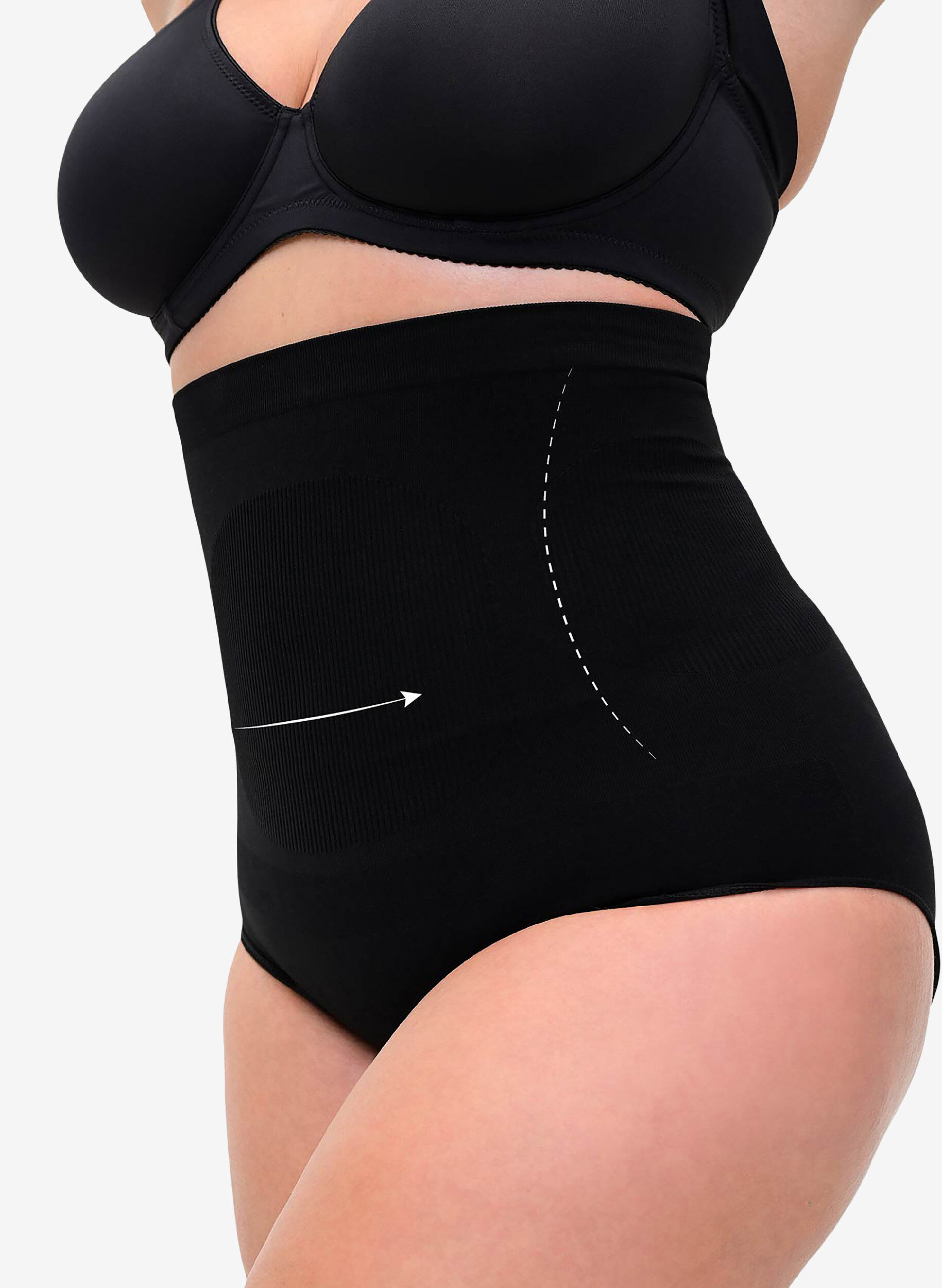High waisted shapewear ondergoed, Zwart, Model
