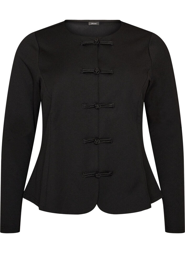 Strakzittend cardigan met knoopsluitingen, Zwart, Packshot image number 0