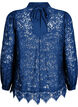 Kanten blouse met strikdetail, Estate Blue, Packshot image number 1