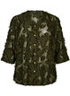 Blouse met rafelige draden en textuur, Groen, Packshot image number 0