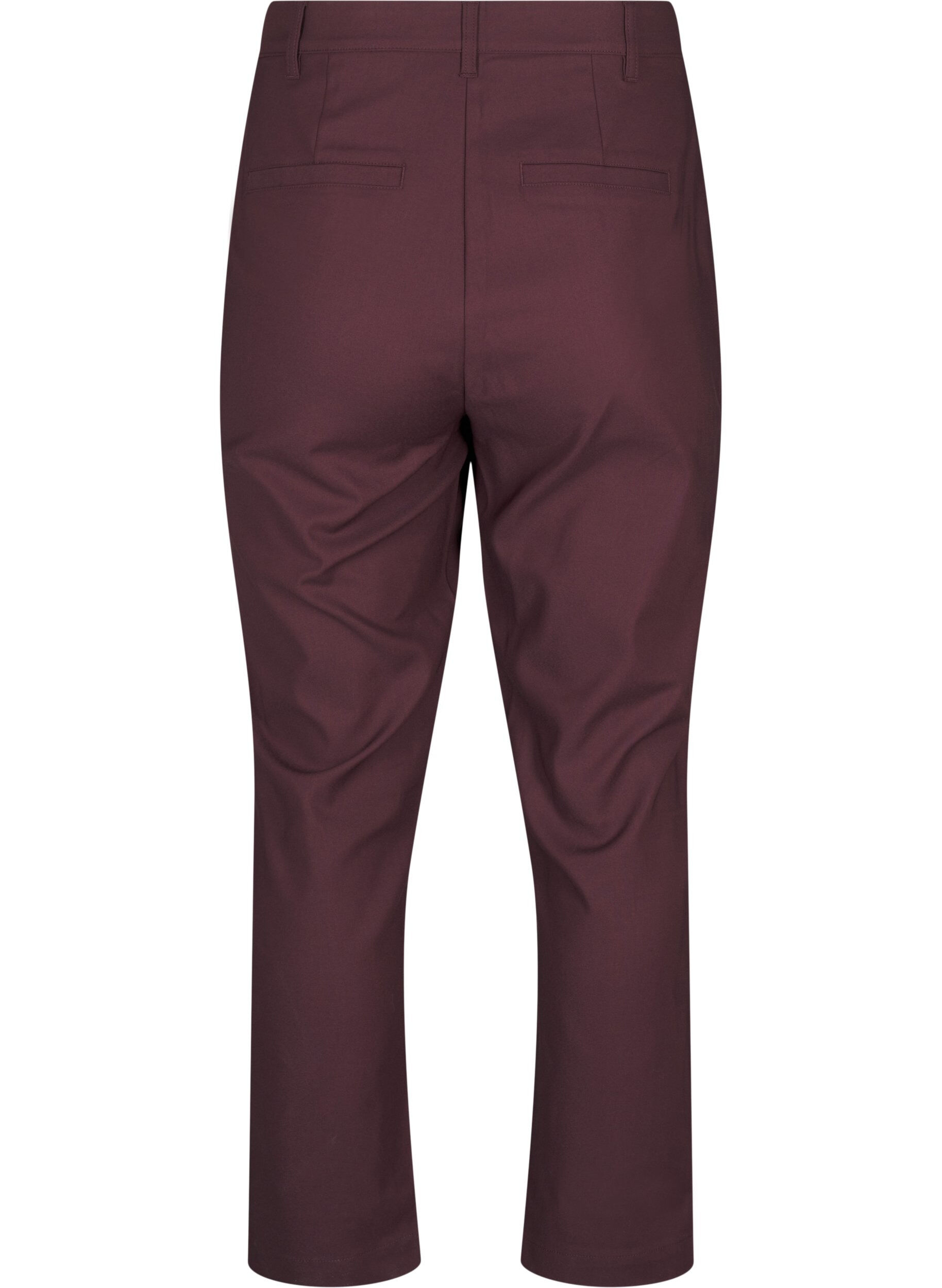 ZizziBroek met hoge taille en rechte pijpen, Donker Bordeaux, Packshot image number 1