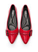 Wide fit - Ballerina met bandje en studs, Rood, Packshot image number 2
