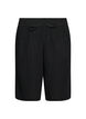Los katoenen mousseline shorts met een hoge taille, Zwart, Packshot image number 0