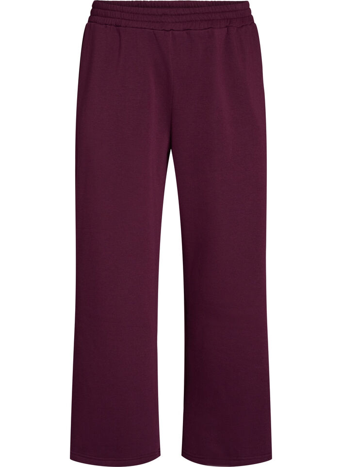 Sweatpants met hoge taille en wijde pijpen, Paars, Packshot image number 0