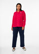 Effen gekleurd shirt met parels, Rood, Model image number 1