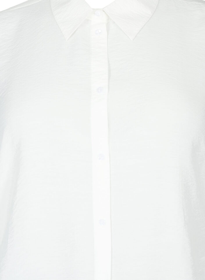 Shirt van viscose met ruches, Bright White, Packshot image number 2