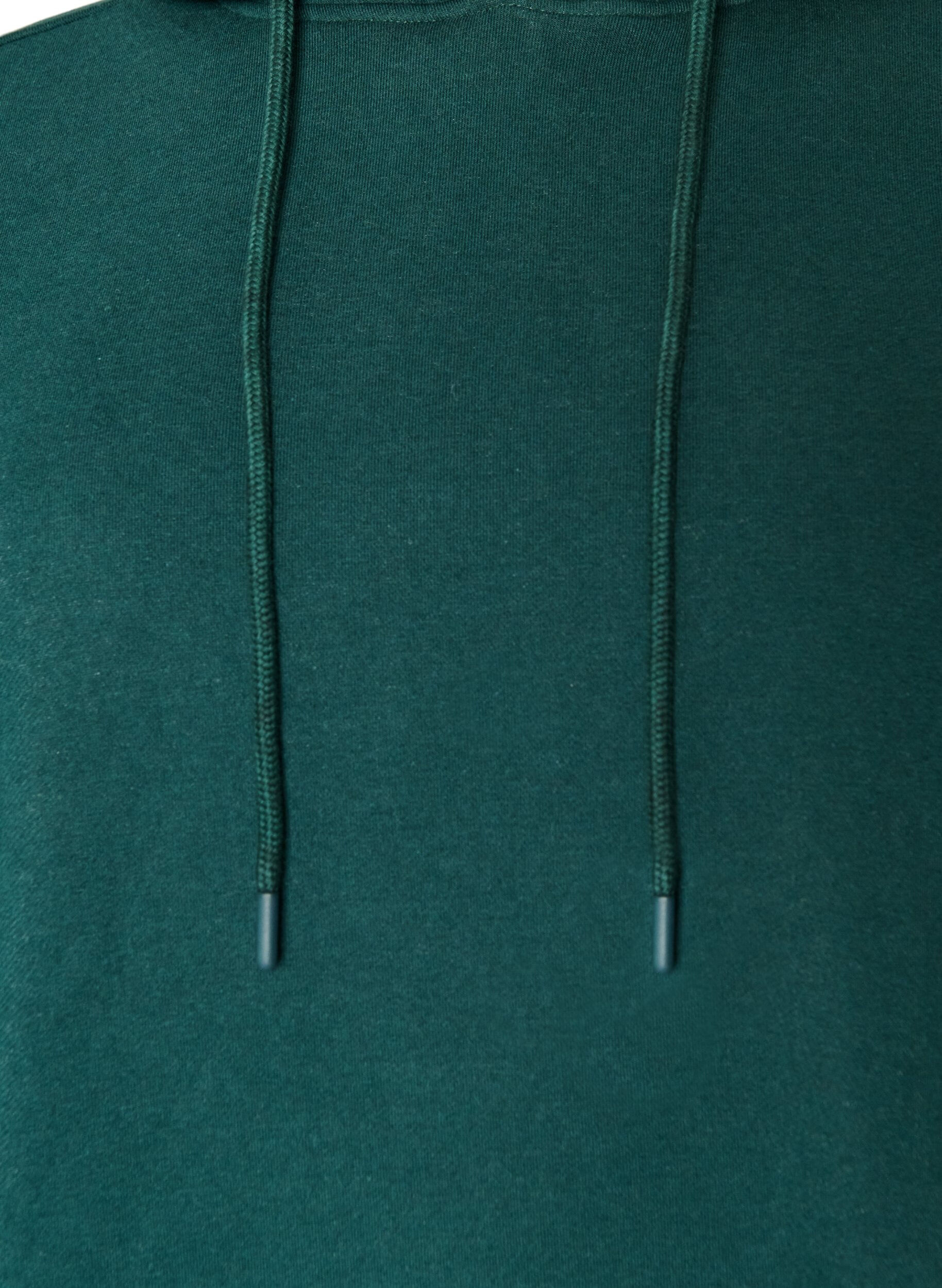 ZizziSweatshirt jurk met capuchon en zakken, Groen, Packshot image number 2
