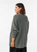 Lange ribgebreide blouse met V-hals, Groen, Model image number 2