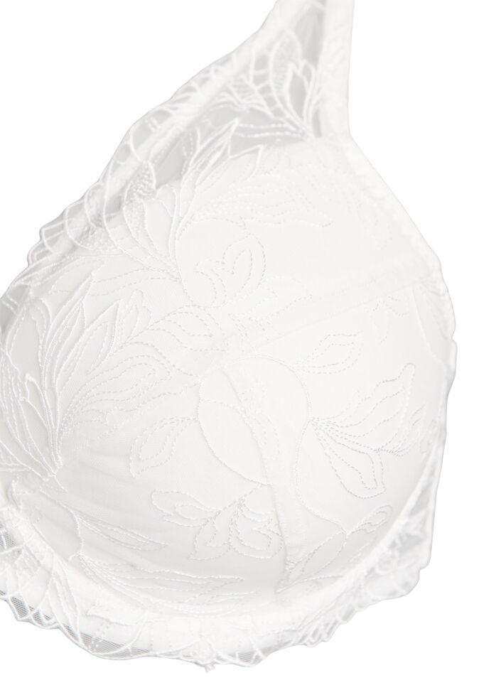 Gevoerde kanten beha met beugel, Wit, Packshot image number 2