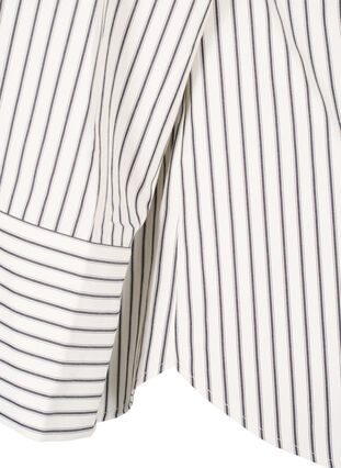 ZizziGestreept shirt met wijde manchetten, White/Black Stripe, Packshot image number 3
