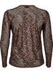 Mesh blouse met print, Bruin, Packshot image number 1